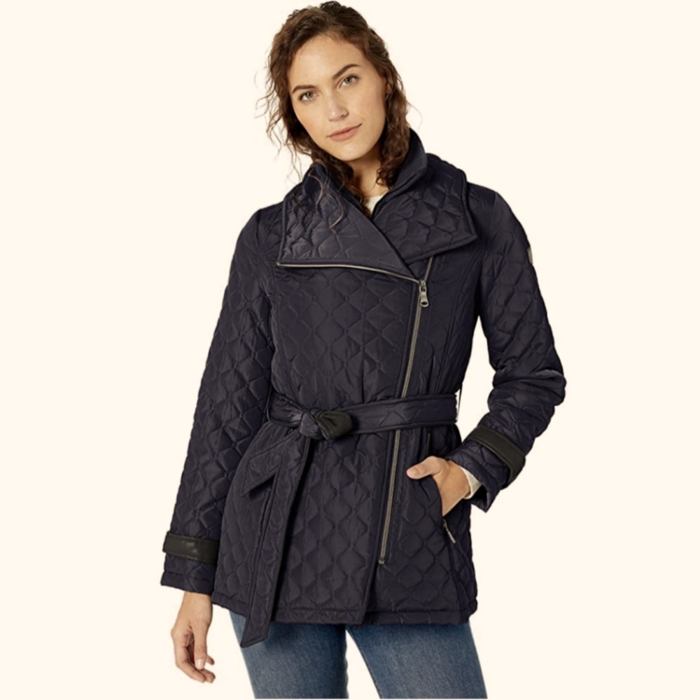 Vince Camuto Asymmetrical Zip Tie Waist Jacket - Picture 3 of 7